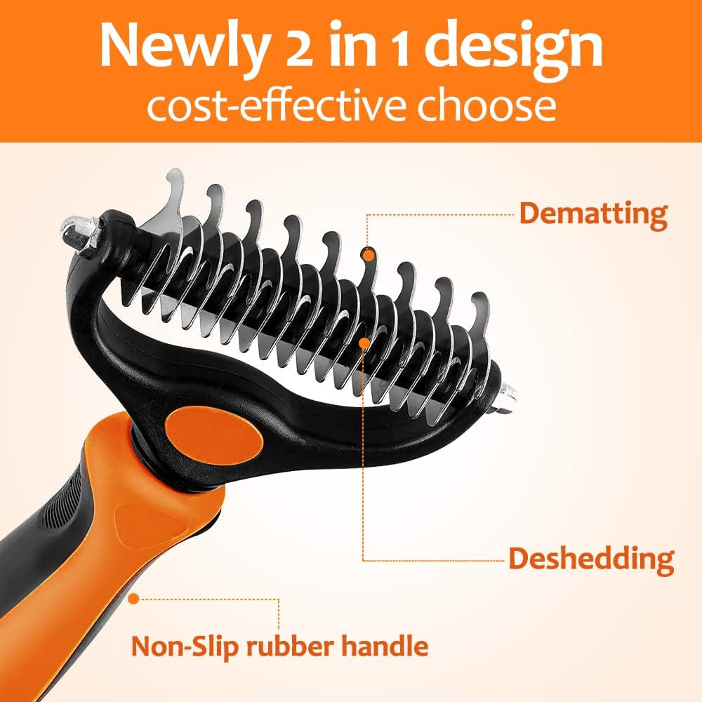 undercoat-rake-for-dogs-2-in-1-dematting-comb-deshedding-tool-for-long-hair-pets-pet-hair-grooming-brush-clear-mats-and-tangles-reduces-shedding-by-95