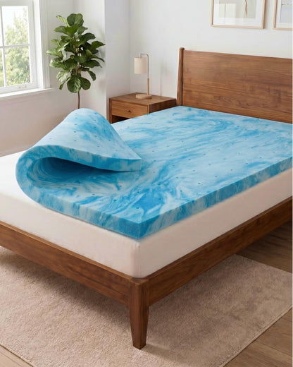 3 Inch Full Memory Foam Mattress Topper - Cooling Gel Mattress Pad | Cooling Gel Infused Bed Topper, Soft Ventilated Mattress Pad for Pressure Relief & Pain-Free Sleep, Certipur-Us & Oeko-Tex1