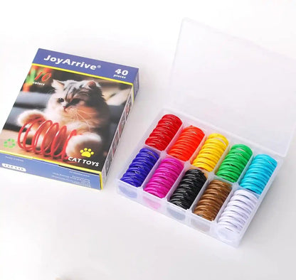 40Pcs 10 Colors Box Stored Springs for Indoor Cats, Cats Coil, Cat Interactive Toys, Cat Swatting Toy, Self-Play Toys, Hunting Toy, Kitten Spring3