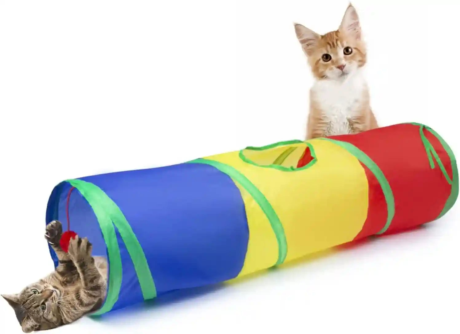 sheldamy-cat-tunnel-s-2-way-cat-tunnels-for-indoor-cats-collapsible-cat-play-tunnel-interactive-toy-maze-cat-house-with-1-play-ball-for-cats-puppy-kitty-kitten-rabbit-blue-black