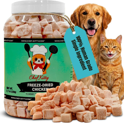 Freeze Dried Chicken Cat Treats | Healthy Dog Food Toppers 100% Human Grade | Single Ingredient, Grain Free Chicken Dog Treats | Inspected & Tested in USA | No Additives or Preservatives, 3.5 Oz11