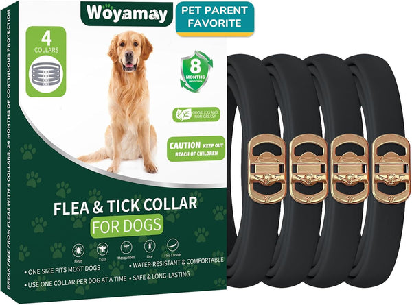 Woyamay 4 Pack Flea Collar for Dogs, Flea and Tick Prevention for Dogs | 32 Months Dog Flea and Tick Treatment, Adjustable Dog Flea Collars, Dog Flea Treatment Collar, Flea Treatment for Dogs1