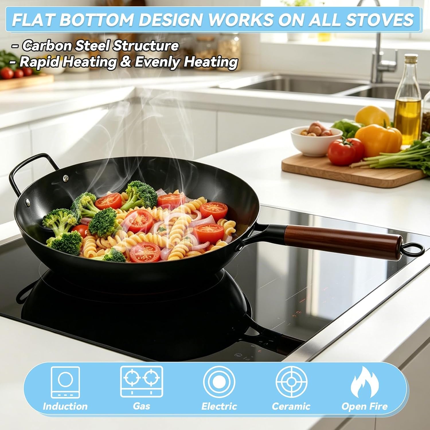13-inch-carbon-steel-wok-pan-with-glass-lid-pre-seasoned-flat-bottom-woks-stir-fry-pans-nonstick-with-wooden-and-steel-helper-handle-compatible-with-induction-gas-electric-open-fire