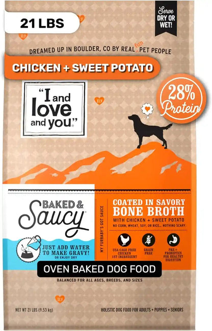 I and Love and You Baked & Saucy Dry Dog Food with Gravy Coating, Beef & Sweet Potato Recipe, Grain-Free, Prebiotics & Probiotics, Real Meat, No Fillers, 4 Pound Bag18