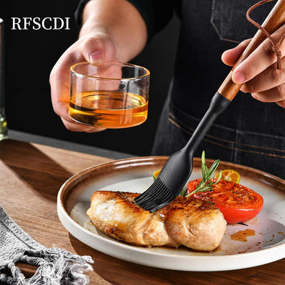 Exquisite Silicone Cooking Utensils Set - Non-Toxic, Heat-Resistant Kitchen Utensils Set with Food-Grade Silicone & Wood Handles - Includes Spatula & Spoon for Non-Stick Cookware, Black5