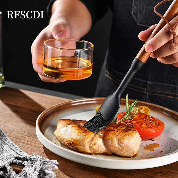 Exquisite Silicone Cooking Utensils Set - Non-Toxic, Heat-Resistant Kitchen Utensils Set with Food-Grade Silicone & Wood Handles - Includes Spatula & Spoon for Non-Stick Cookware, Black5
