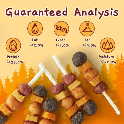 Jungle Calling Multi-Flavor Dog Kabob Treats, Edible Rawhide Stick, 10.6 Oz | Premium Snacks for Medium & Large Dogs, Made with Chicken, Duck, Beef, Sweet Potato and Pumpkin, Perfect for Special Moments7