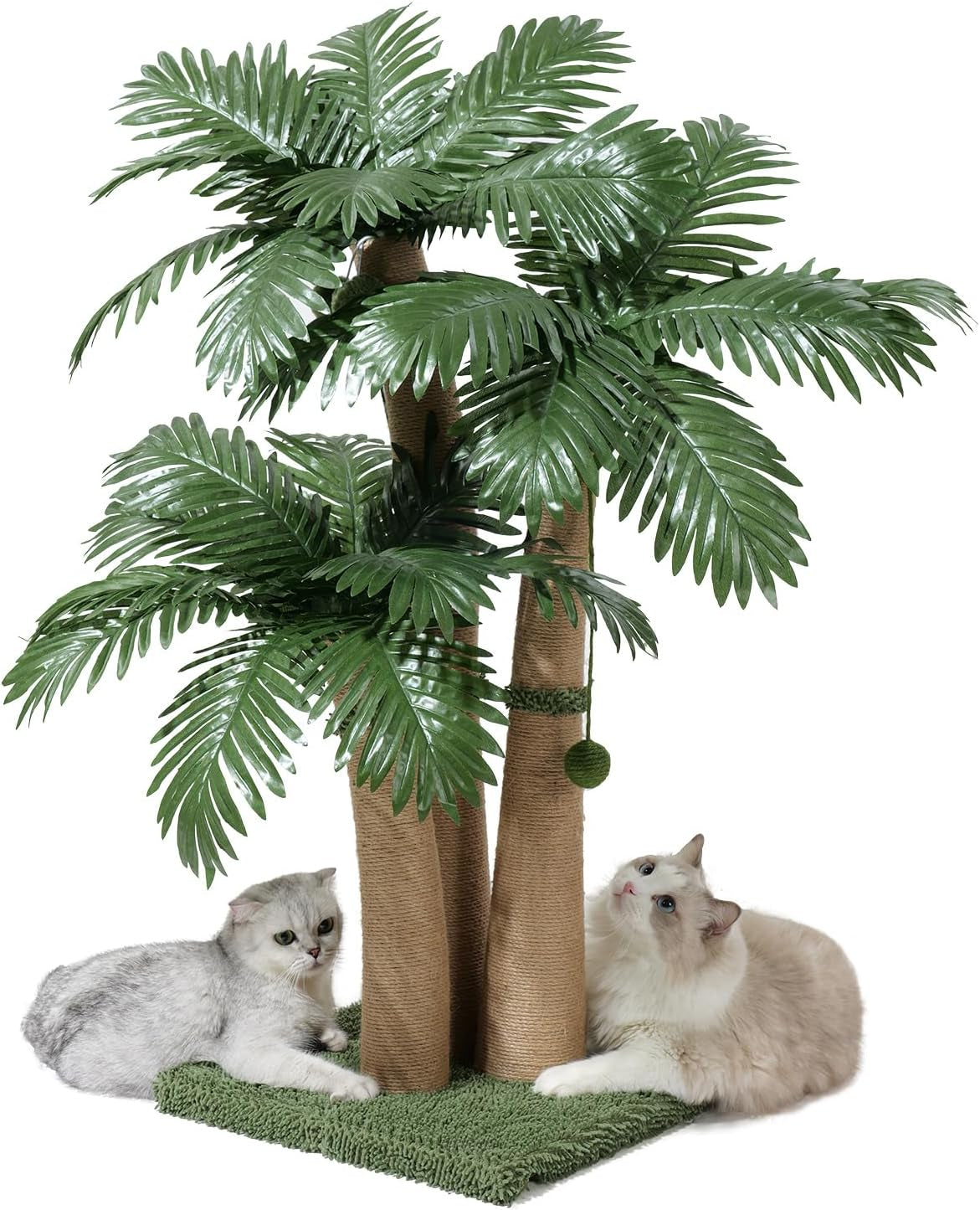 40-tall-cat-scratching-post-cat-tree-curved-design-cat-scratcher-post-with-3-interactive-balls-natural-sisal-rope-cat-scratching-posts-for-indoor-cats-adults-kittens-multi-combinable-style-a