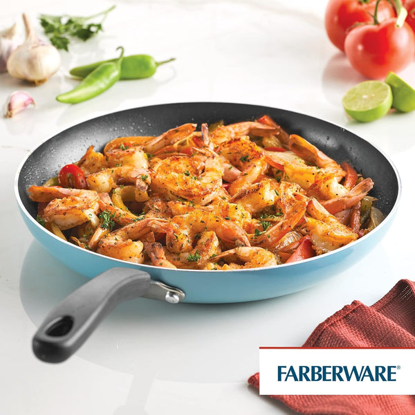 Cookstart Aluminum Diamondmax Nonstick Frying Pan, Large Skillet, 12.25-Inch, Aqua2