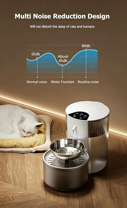 Filterless Cat Water Fountain, 3.5L/118Oz Wastewater Separation No Filter | Stainless Steel Bowl, Quiet ,Pet Water Fountain for Cats & Dogs Dispenser, Wireless Automatic Water Fountains7