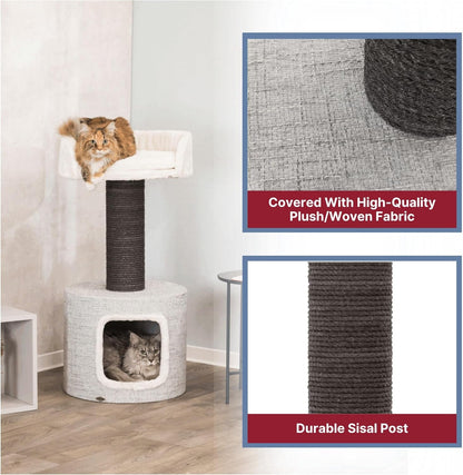 Trixie Fonda Cat Scratching Post 39 Inch - Cat Scratcher with Soft Fabric Covering Base and Durable Sisal Rope - for Large Cats with Condo Base and Platform - in Gray5