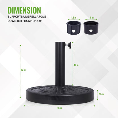 Backyard Expressions 26.5 Lb Umbrella Stand, Patio Umbrella Base, 15 in Diameter2