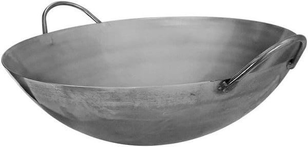 Carbon Steel Chinese Cantonese Style Wok Pan Frying Pan,24 Inch,Two Side Handle2