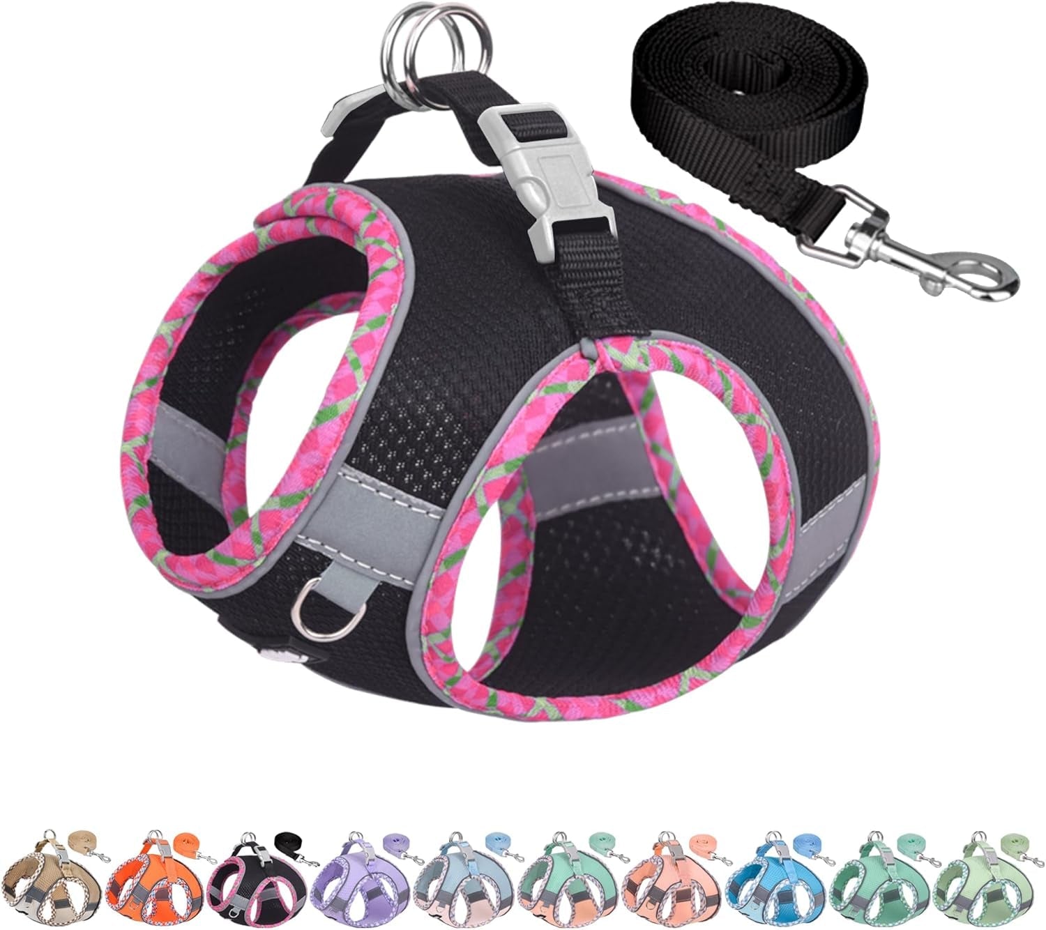 aiitle-tiny-dog-harness-lightweight-mesh-step-in-vest-for-puppy-reflective-escape-proof-design-with-high-stick-magic-tape-indoor-outdoor-use-for-chihuahua-maltese-shih-tzubrown-beige-xxxs