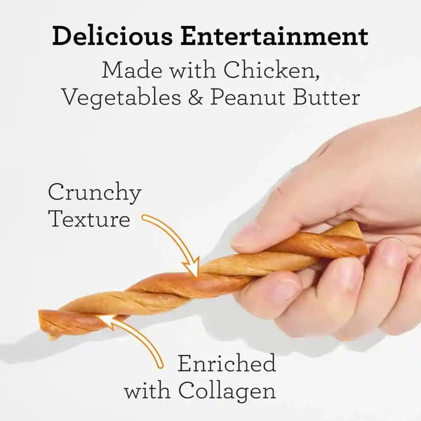 Dreambone Collayums Twists plus Collagen Chews for Dogs, 10 Count, Treat Your Dog to Rawhide-Free Chews Made with Chicken, Vegetables and Peanut Butter6