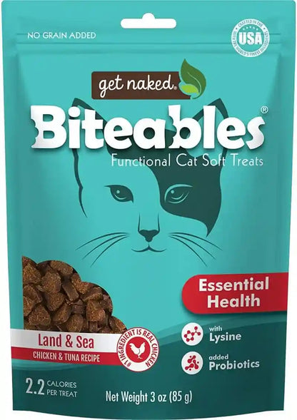 Get Naked Biteables Daily Soft Cat Treats for Essential Health, Chicken and Seafood Flavor, Made with Real Chicken, Support Cat'S Immune and Digestive System, Functional Kitten Treat, Grain-Free, 3Oz1
