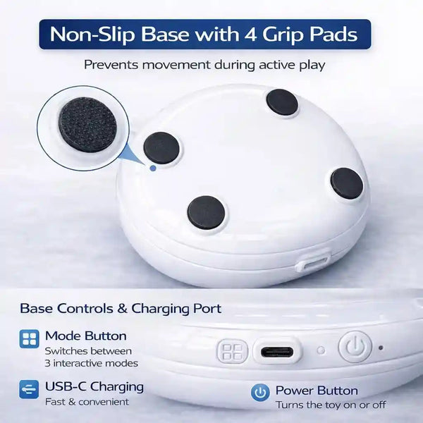 Interactive Cat Toy for Indoor Cats, Rechargeable 3-In-1 Hide & Seek Toy | Touch Activated, Spinning Butterfly, Plush Tail, Ultra Quiet, Rechargeable, Non Slip Base, Self Play for Adult Cats & Kittens6