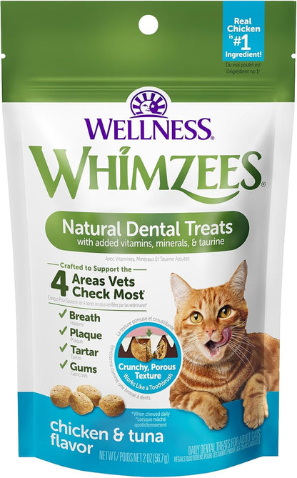 Wellness WHIMZEES Cat Dental Treats, Freshens Breath, Chicken and Salmon Flavor, 4.5 Oz Bag14