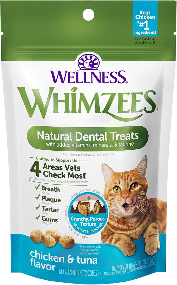 Wellness WHIMZEES Cat Dental Treats, Freshens Breath, Chicken and Salmon Flavor, 4.5 Oz Bag14