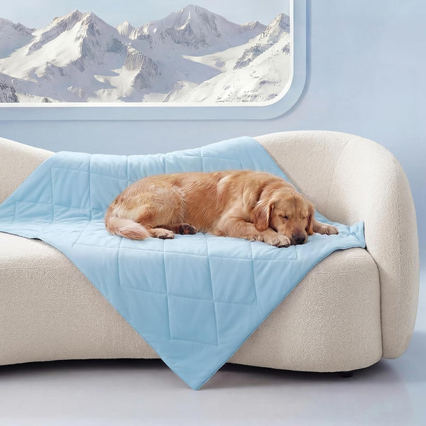 Luciphia Q-MAX>0.4 Cooling Dog Blanket Breathable Cold Pet Puppy Blue,29X40 | Silky Soft Self-Cooling; Summer Calming Mat; Easy Clean Washable; Lightweight Couch Protector for Dogs, Cats, and Puppies.11