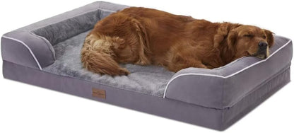 Comfort Expression Orthopedic Dog Bed for Extra Large Dogs with Bolster | Waterproof Dog Couch Bed with Washable Cover & Non-Slip Bottom, Supportive Egg Crate Foam XL Pet Bed, 42X30 Inch73