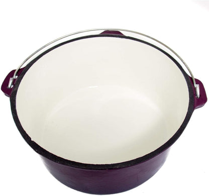 9 Quart Purple and Gold Enamel Coated Cast Iron Dutch Oven -  Cookware5