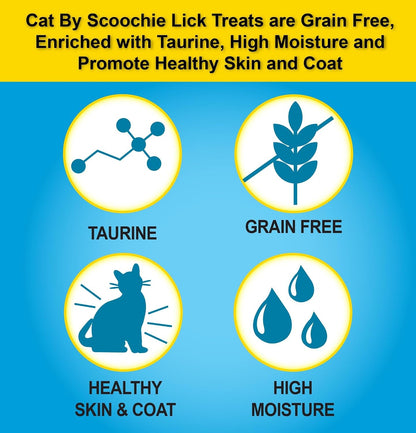 Scoochie Pet Cat Lick Treats, Chicken Salmon & Beef, 0.5Oz, 12 Pack | Variety Pack, Chicken, Salmon, Beef, Creamy Puree, No Chewing, Great for All Cats Especially Seniors5