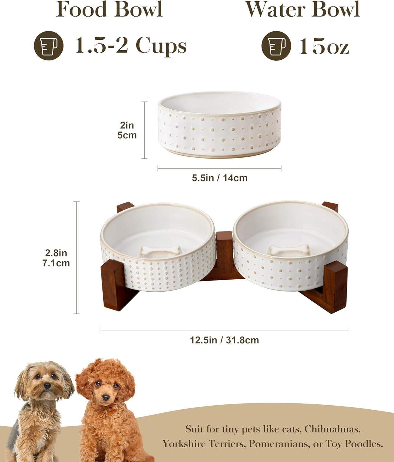 malacasa-dog-bowl-set-ceramic-bowls-with-walnut-wood-stand-1-5-cups-rhombic-and-polka-dot-design-non-slip-base-for-cats-and-dogs-about-26-heavier-than-similar-ceramic-bowls