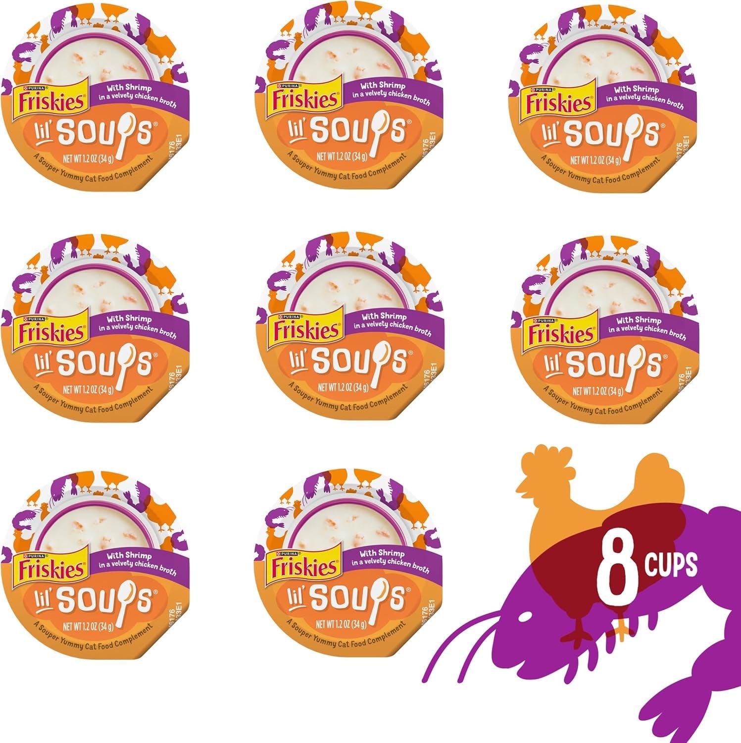 purina-friskies-lil-soups-cat-food-topper-shrimp-8-count-1-2-oz-cups-grain-free-lickable-recipe-with-real-chicken-in-a-velvety-broth-no-fillers-artificial-colors-or-preservatives