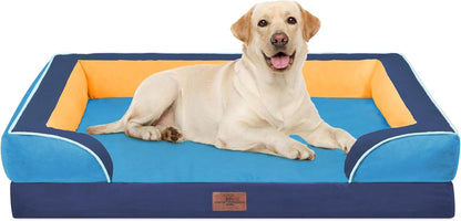 Comfort Expression Orthopedic Dog Bed for Extra Large Dogs with Bolster | Waterproof Dog Couch Bed with Washable Cover & Non-Slip Bottom, Supportive Egg Crate Foam XL Pet Bed, 42X30 Inch82
