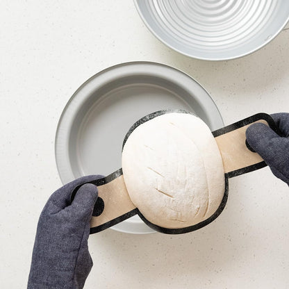 Simply Sourdough™ Complete Bread Baking Kit BAKING PAN INCLUDED, Dual Use Banneton Lid, 22Pg Guide Book W/Recipes, Danish Whisk, Starter Jar, Cutter, Lifting Mat, Scraper, Cotton Liner4