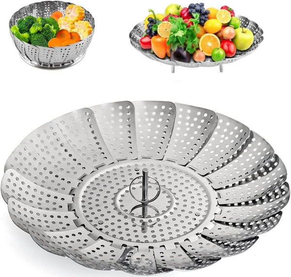 Steamer Basket, Stainless Steel Vegetable Steam Baskets for Steaming Cooking Expandable to Fit Various Size Pot (5.5" to 9.3")1