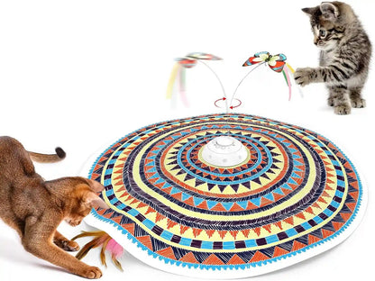 Potaroma Cat Toys Chargeable, 3In1 Hide and Seek, Interactive Fun | Automatic Fluttering Butterfly, Moving Feather, Kitten Wand, Indoor Kitty Exercise Kicker 22.8 Inch Cover for All Breeds1