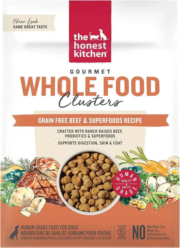 The Honest Kitchen Grain Free Beef & Superfoods Whole Food Clusters, Human Grade Dry Dog Food, Vet-Crafted Nutritional Support for Skin, Coat, Digestion & Overall Wellness, 5 Lb Bag18