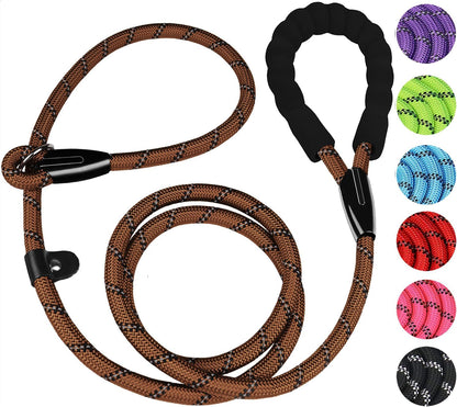 Dog Leash, 6 FT Heavy Duty Dog Leashes, Durable Premium Quality Strong Rope Slip Leash with Comfortable Padded Handle and Highly Reflective Threads for Small Medium and Large Dogs. (Black)8