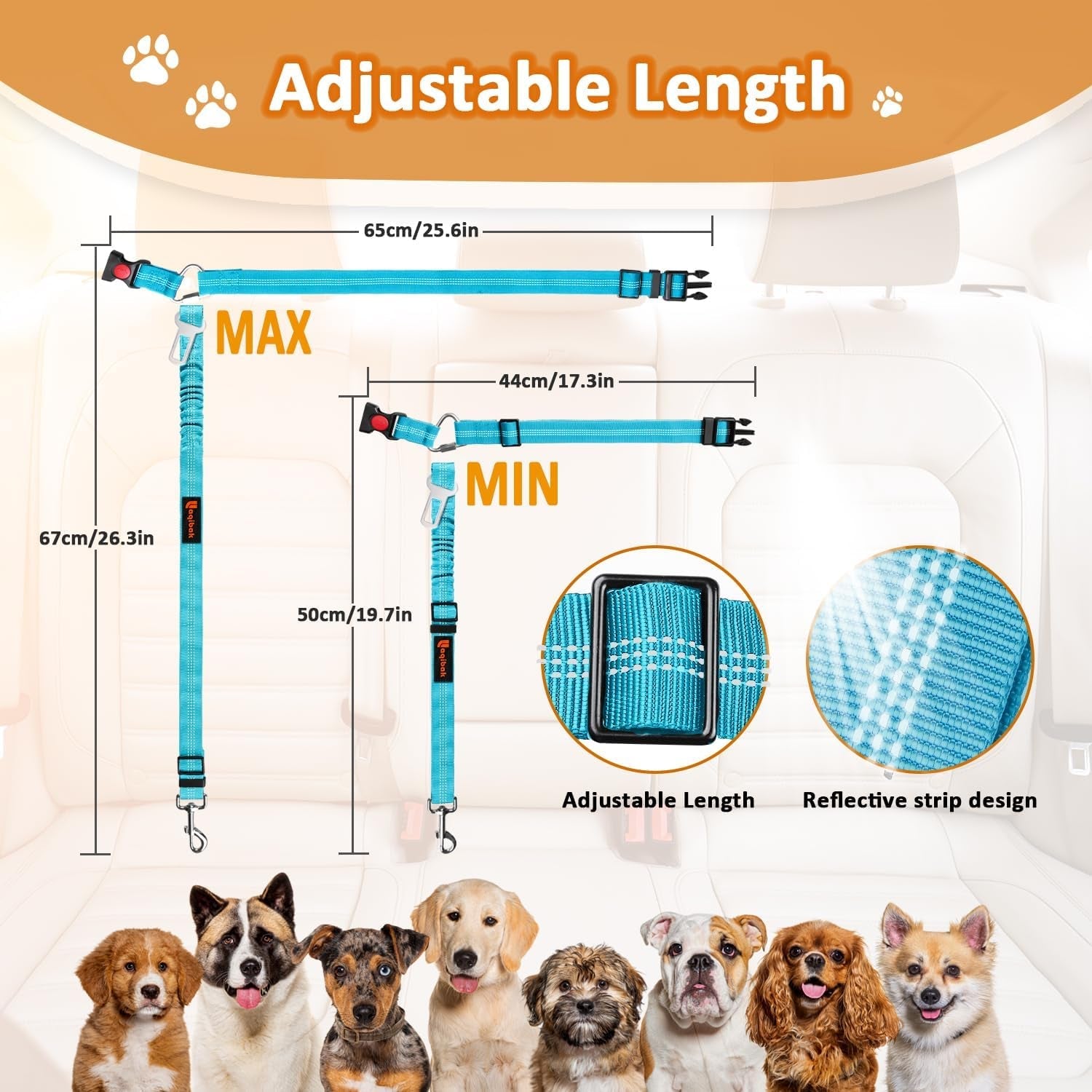 removable-dog-seat-belt-harness-for-car-3-in-1-pet-dog-car-seatbelt-leash-retractable-restraint-secures-to-vehicle-headrest-adjustable-reflective-bungee-dog-seatbelt-tether-blue-and-black-retractable-headrest-mounted-restraint-adjustable-reflective-bungee-dog-seatbelt-tether-blue-and-black