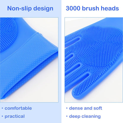 Silicone Pet Grooming Gloves Dog Washing Gloves for Bathing Massaging | 3,000 Soft Bristles, Non-Slip & Extended Sleeves, Heat Resistant & Dishwasher Safe, for Cats and Dogs, Home/Car Cleaning4