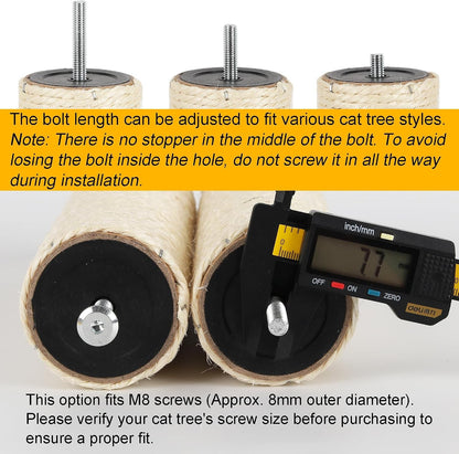 6.8Cm 2.7In Diameter Cat Tree Scratching Post Replacement Sisal (2Posts*30Cm/11.81In, M8)5