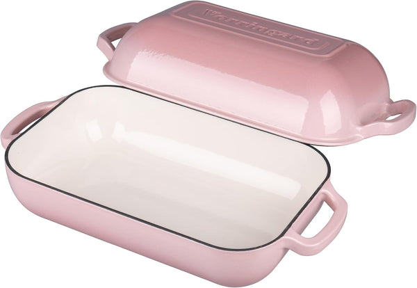 Large Cast Iron Dutch Oven Dome Pot with Lid, Enameled Bread Oven, Bread Pan for Homemade Sourdough Bread Baking, 6QT, Pink8