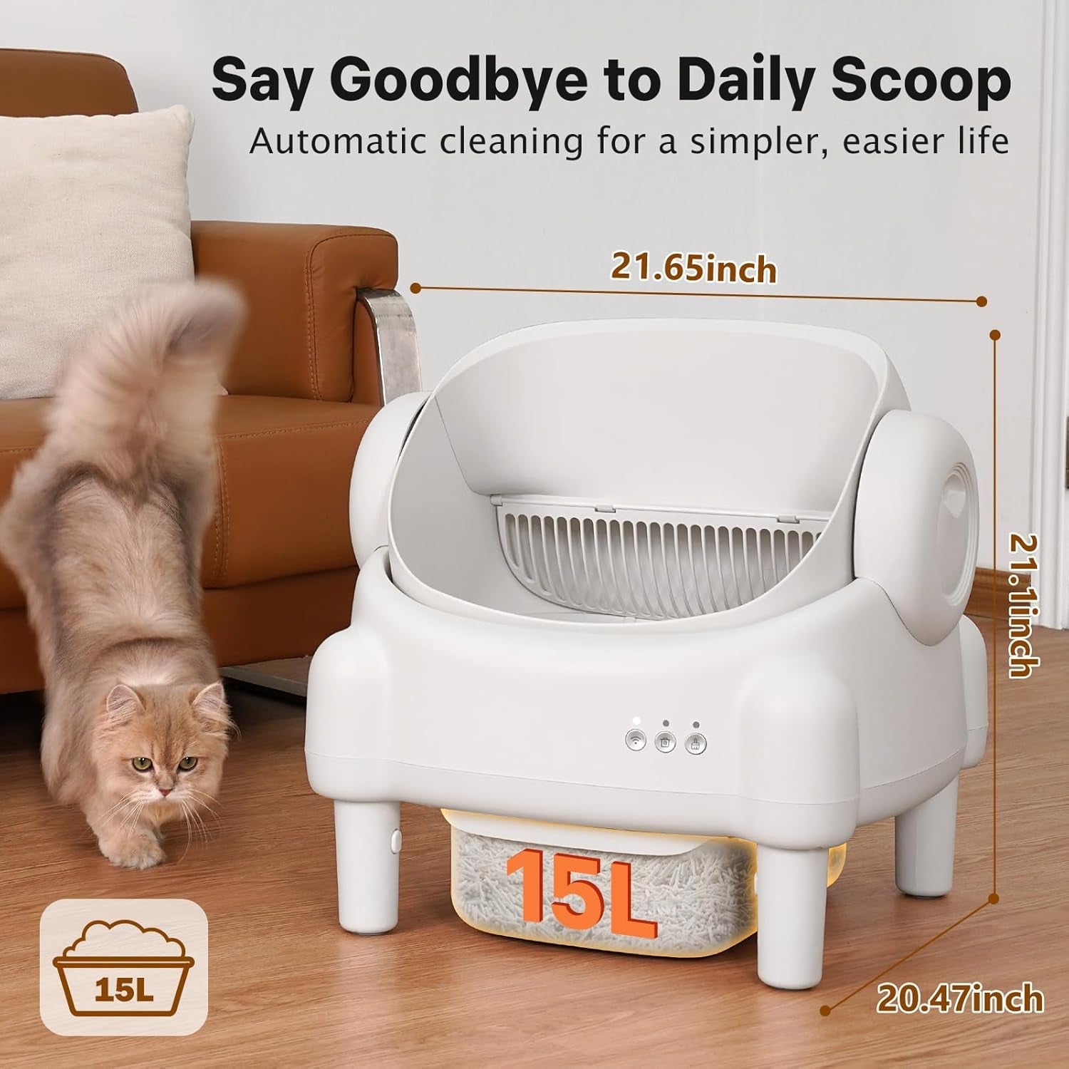 paruuntys-self-cleaning-litter-box-open-top-automatic-litter-box-with-app-control-for-multiple-cats-safety-sensors-protection-odor-control-includes-2-roll-liners-large-waste-bin-cream-white