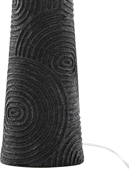 Kona 31" Contemporary Polyresin Table Lamp in Matte Black Polyresin, Modern Brass and Natural Linen Shade from Grandview Gallery Set of 26