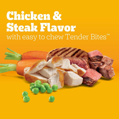 Pedigree Tender Bites Dry Dog Food, Chicken & Steak, 14 Lb | Easy-To-Chew Two-Textured Kibble, Natural Fiber for Healthy Digestion, 36 Vitamins & Minerals, Natural Flavors Only4