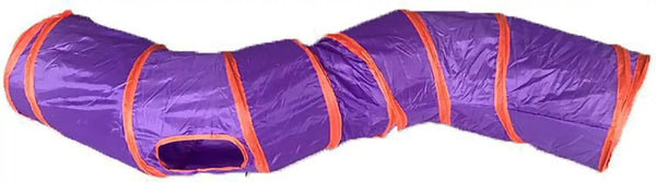 Icagy Cat Tunnel Toys for Indoor Cats Kittens Rabbits, Pet Toy Play Tunnels | Interactive Crinkle Pop up Tunnel Toys, Relieve Cat Boredom, Rainbow 47" Shape S11