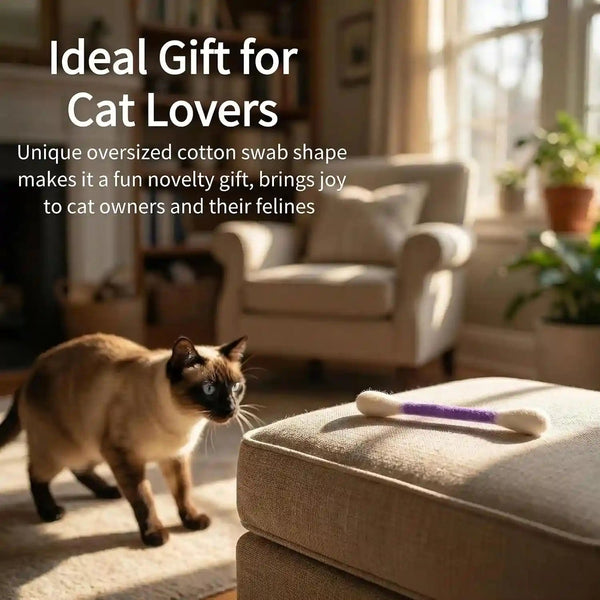 Cotton Swabs Cat Toys with Catnip,6 Pk Soft Interactive Giant Q Tip Cat Toy,Durable for Chew, Organic Catnip for Anxiety & as Digestive Aid,The Ideal Gift for Cat Lovers (Colorful 6-Pack)3
