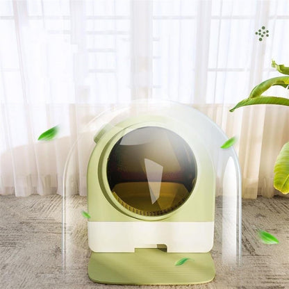 Pet Supplies, Enclosed Cat Litter Box with Lid & Scoop, Splash-Proof Large Pan, Easy Clean(Green)7