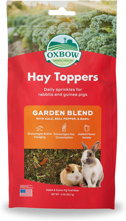 Oxbow Hay Topper, Rabbit & Guinea Pig Treats, Hay Mixer, Garden Blend, 2 Oz | Foraging Hay Topper with Kale, Bell Pepper & Basil Sprinkles for Rabbits, Guinea Pigs & Chinchillas, Adds Variety to Hay1