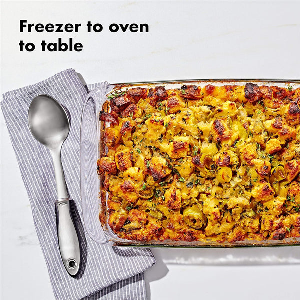 OXO Good Grips Glass Baking Dish with Lid - 3 Qt Capacity, 9X13 | Freezer Safe Food Storage Containers, Oven Safe, Non-Porous, Easy-Grip Handles, Dishwasher Safe3