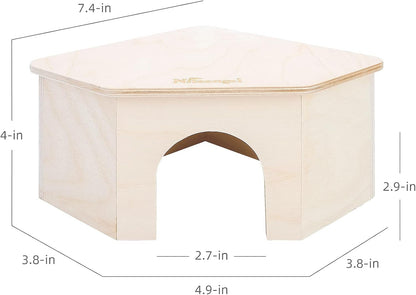 Niteangel Birch Chamber-Maze Hamster Hideout - Small Pets Woodland House Habitats Decor for Hamster Mice Gerbils Mouse5