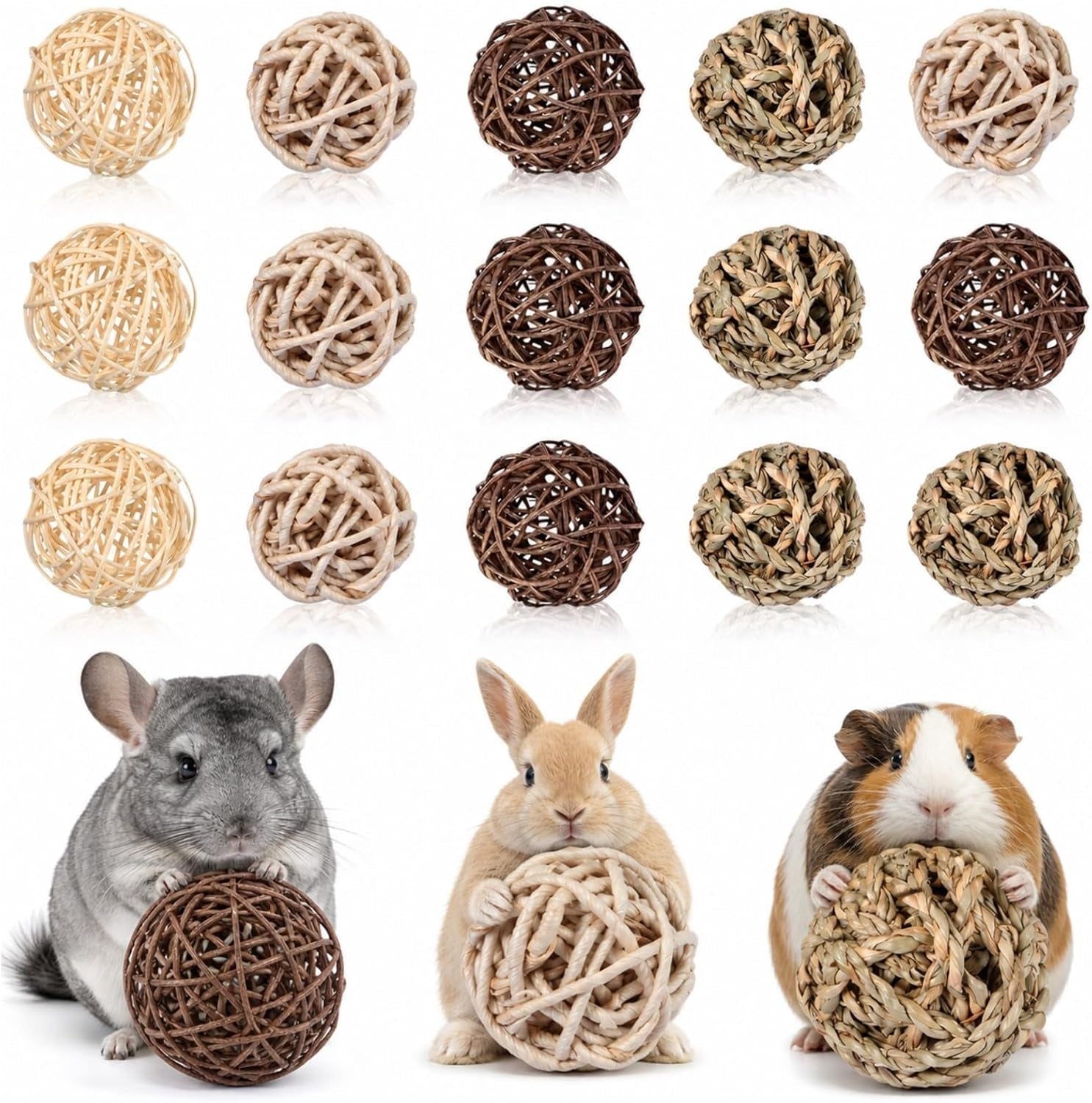 skylety-15-pieces-bunny-chew-balls-for-rabbits-small-animal-rolling-grass-toys-and-treats-for-guinea-pigs-chinchillas-hamsters-mice-teeth-grinding-gnawing-and-playclassic-style-1-97