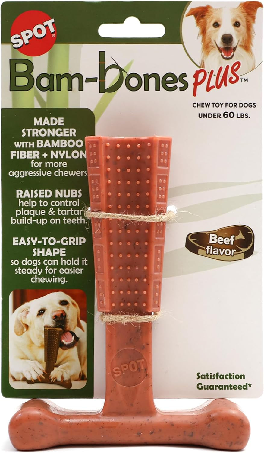 spot-bam-bones-plus-t-bone-bamboo-fiber-nylon-dog-chew-toy-for-moderate-to-aggressive-chewers-durable-long-lasting-non-splintering-beef-flavor-toy-for-adult-dogs-puppies-under-60-lbs-6-in
